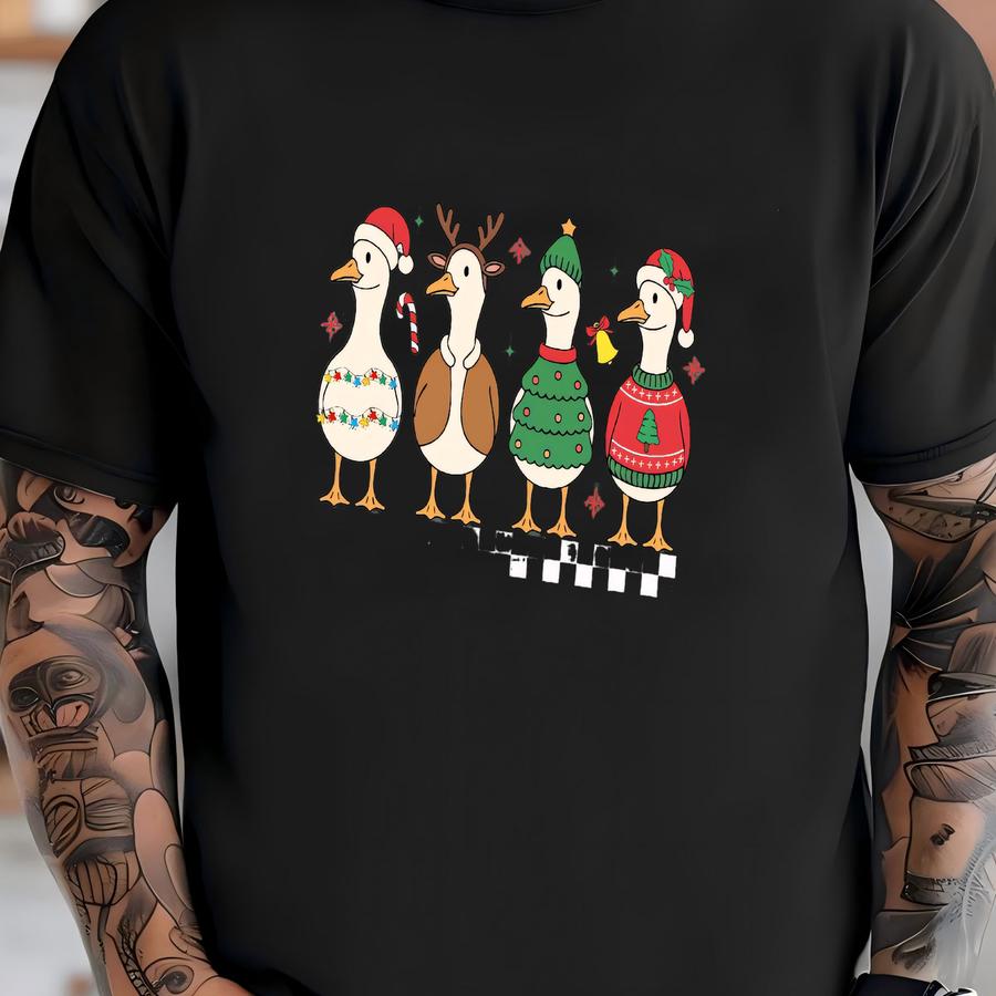 ® Just A Merry Goose Shirt, Christmas Goose Shirt, Duck Christmas Shirt, Funny Christmas Shirt, Cute Holiday Shirt, Xmas Gifts T-shirt