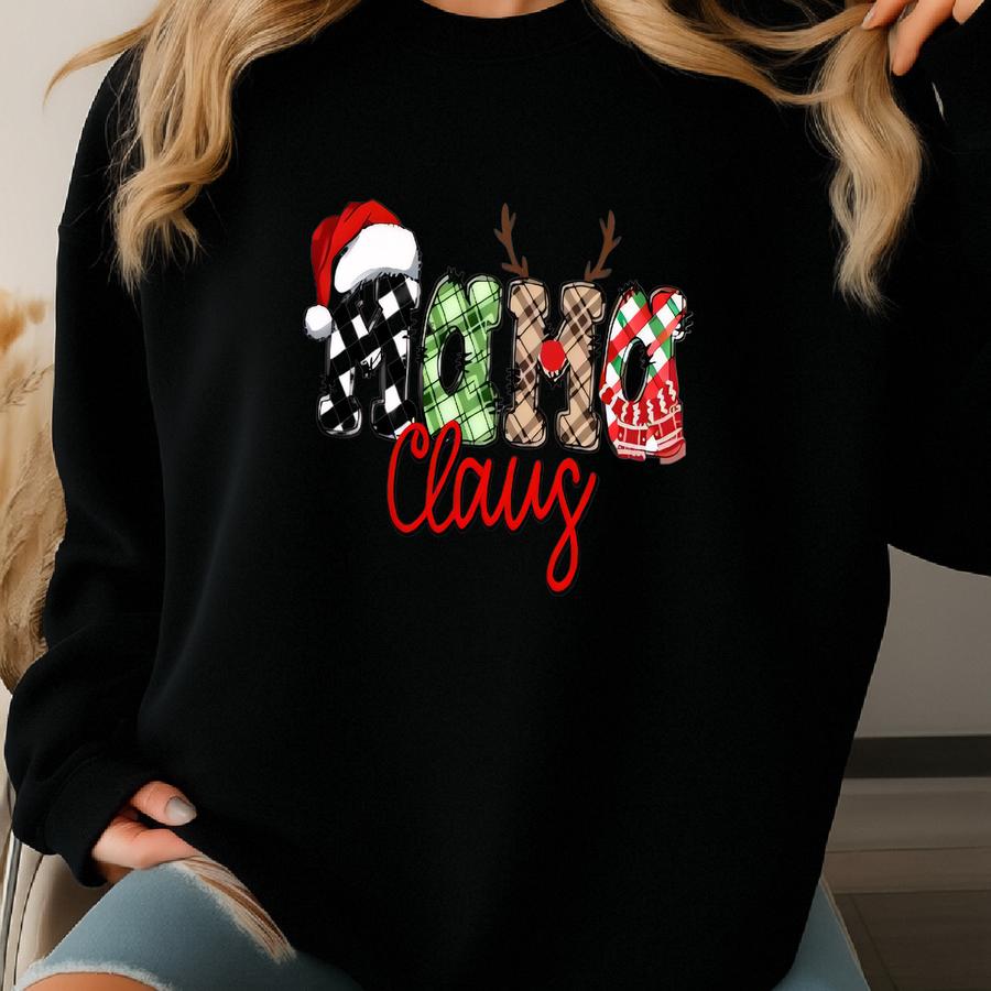 Mama Tee, Christmas Mama Claus Tee, Merry Christmas, Christmas, Christmas Mom, Xmas Tee, Cute Christmas Mom Sweatshirt