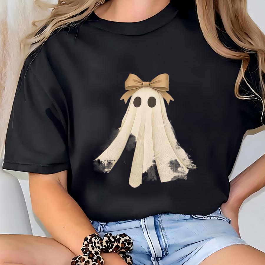 Lace Ghost Halloween Sweatshirt, Cute Halloween Sweater, Cottagecore Halloween Shirt, Boho Ghost Gift, Minimalistic Ghost, Coquette Ghost T-shirt