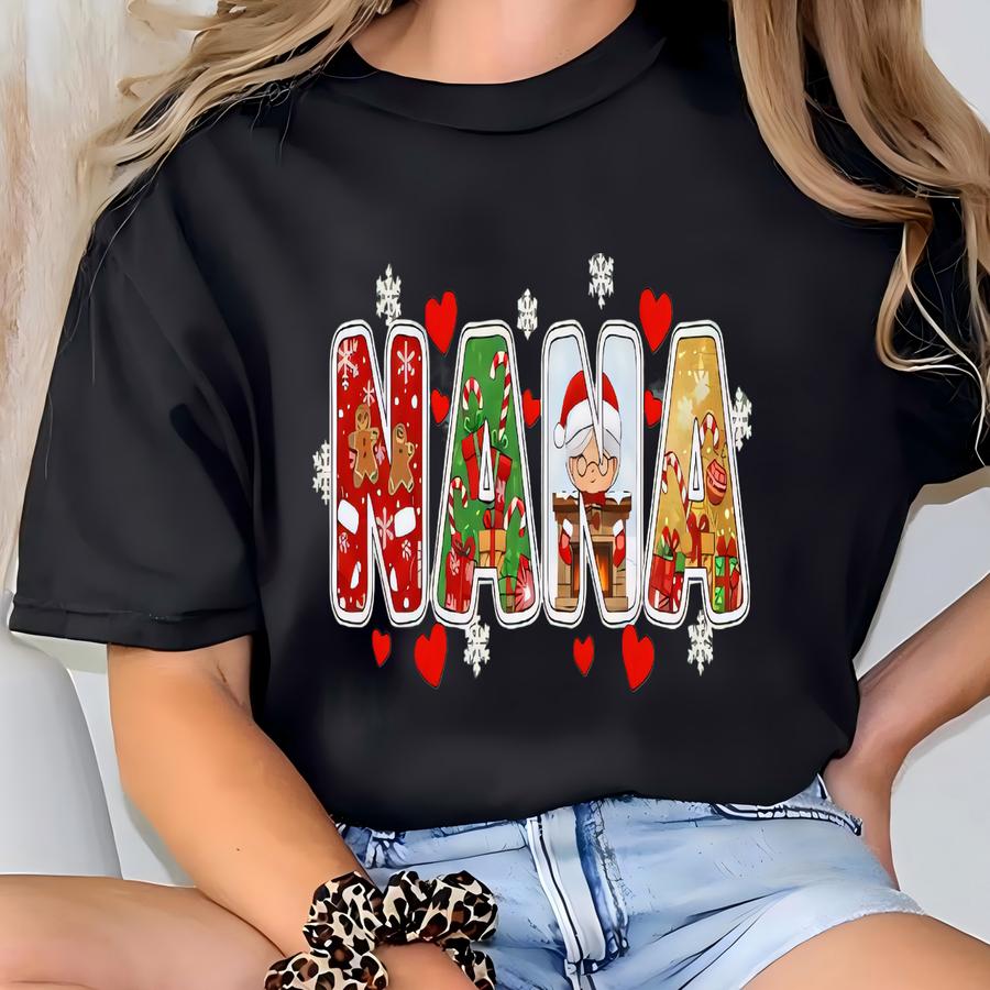 Christmas Nana Sweatshirt Custom Nana Sweater Christmas Grandma Shirts New Grandma Gifts Custom Grandma Crewneck Christmas Gigi Sweatshirt T-shirt