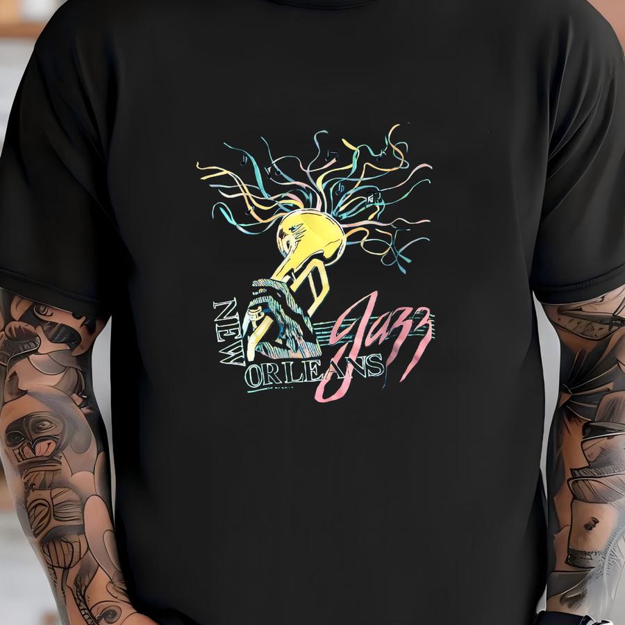 Vintage 1990’s Single Stitch New Orleans Jazz Blue Graphic Tee Shirt - Xs/small T-shirt