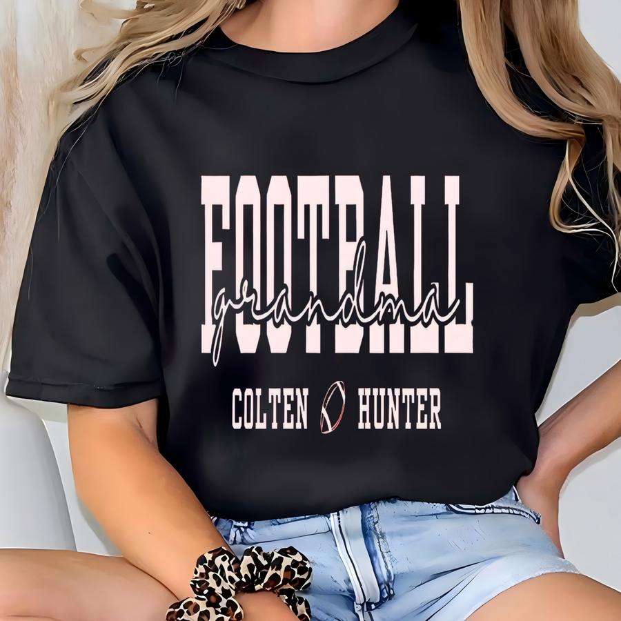 Custom Grandma Football Sweatshirt Personalized Football Name Pullover Football Sweater Game Day Sweatshirt Gift For Parent Ladies Football T-shirt