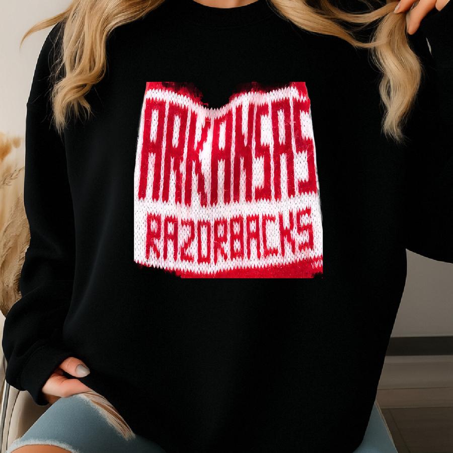 Vintage 80s Arkansas Razorbacks Sportswear College Beanie Sweatshirt