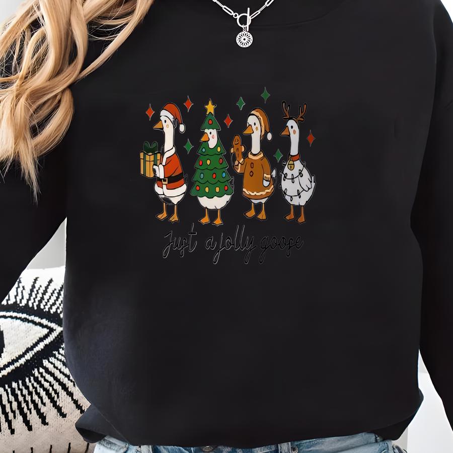 Just A Jolly Goose Mug, Xmas Gift Coffee Mug, Holiday Goose Mug, Merry Goosemas Coffee Mug, Christmas Humor Coffee Mug, Duck Christmas Mug Sweatshirt