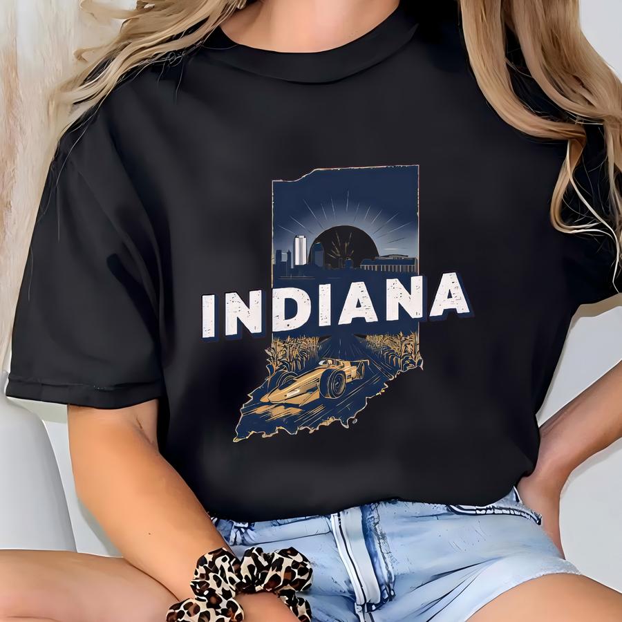 A State Shirt, A State Map Hoodie, A Vacation Tee, The Hoosier State Shirt, Trip To A Shirt, A Souvenir Tee T-shirt
