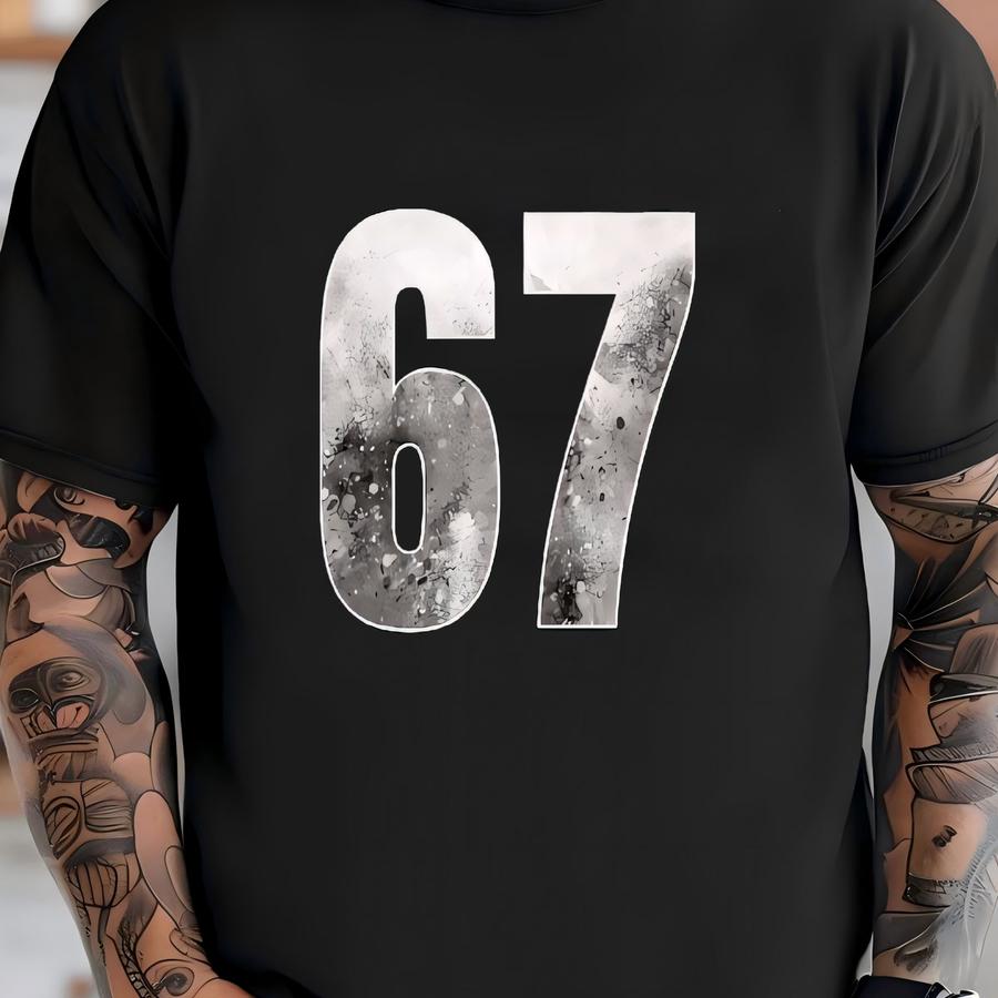 67 Hoodie, Sporty Number Graphic Sweatshirt T-shirt