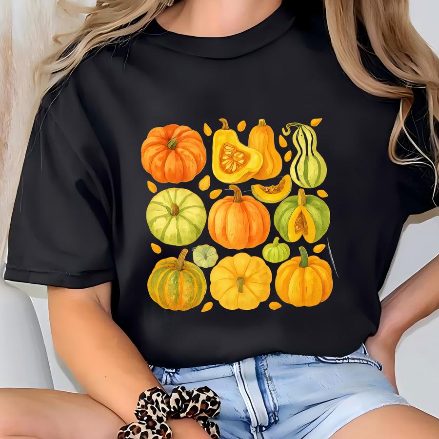 Botanical Fall Pumpkin Shirt: Soft Cottagecore Garden Style Tee T-shirt