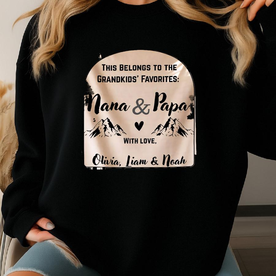Personalized Grandparents Throw With Names, Grandparents Gifts, Personalized Nana Papa Blanket, Christmas Family Gift, Gigi Papa Gifts Sweatshirt
