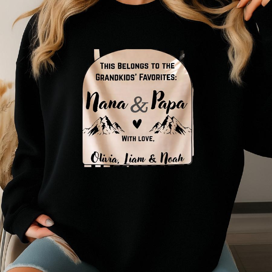Custom Grandkids Blanket, Personalized Grandparents Throw With Names, Nana Papa Gift, Woven Blanket For Grandma Grandpa, Family Keepsake Sweatshirt