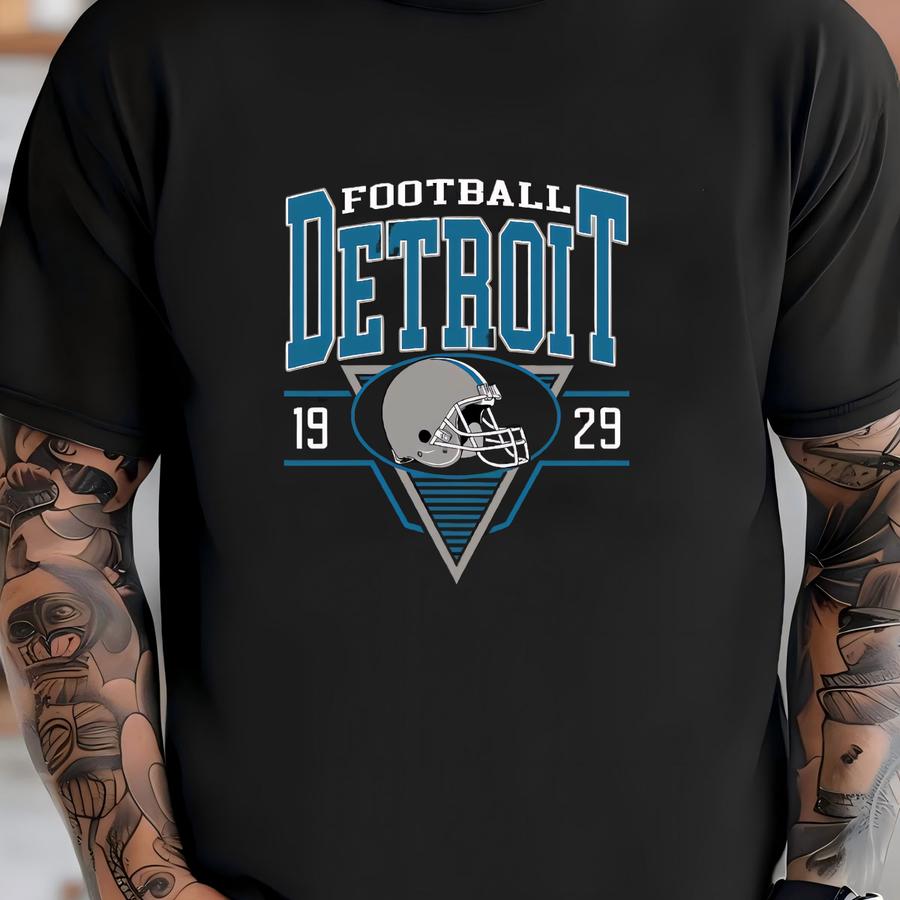 Vintage Detroit Football Sweatshirt, Detroit Football Tee, Football Shirt, Detroit Fan Gift, Sunday Football Gift, Mascot Game Day Tee T-shirt