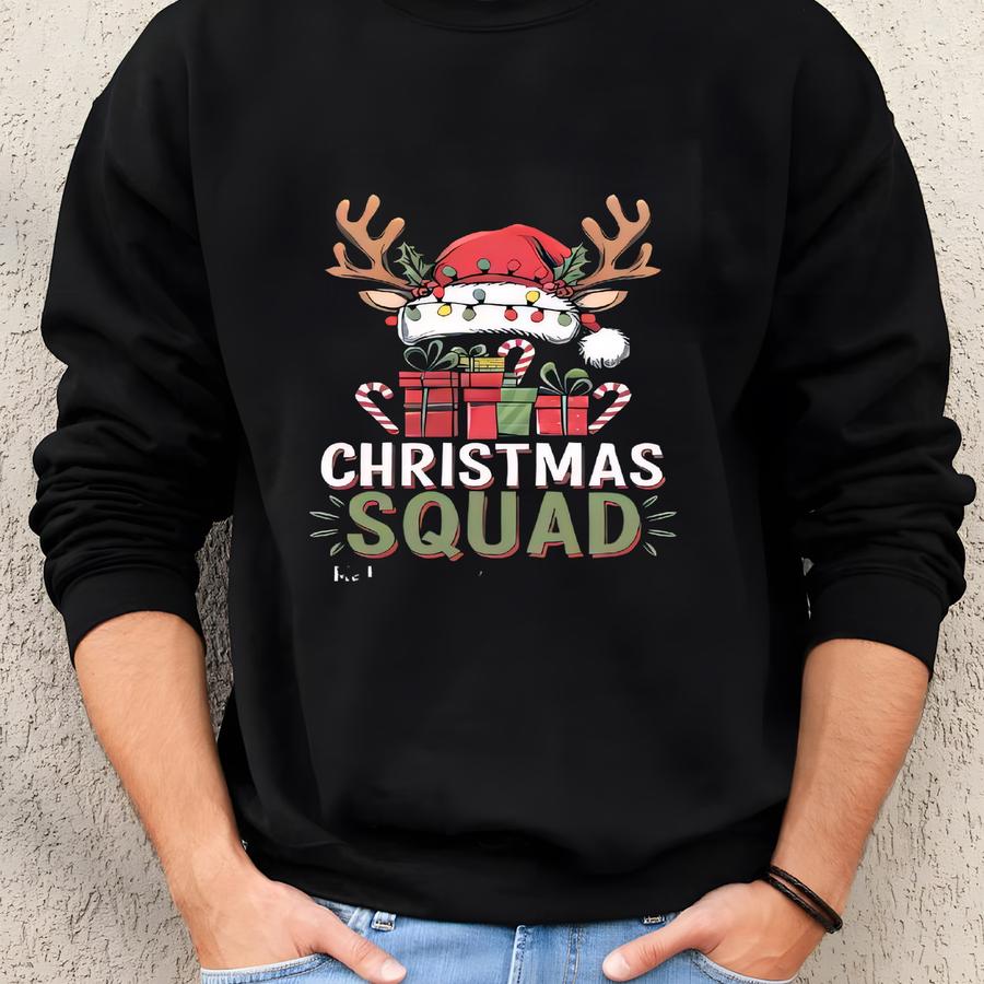 Christmas Shirt, Christmas Family Matching Shirt, Santa Hat Shirt, Reindeer Family Shirt, Christmas Party Shirt, Xmas Holiday Shirt Sweatshirt