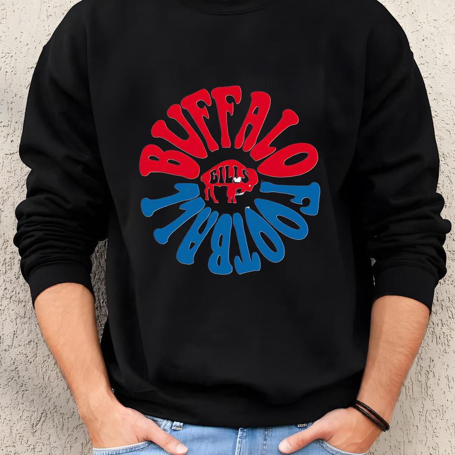 Buffalo Football Sweatshirt, Vintage Shirt, Sports Tee, Retro Game Day Fan Gift Unisex Sweatshirt