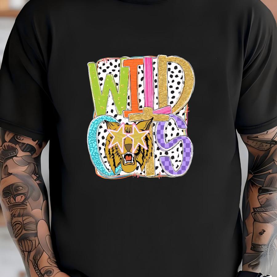 Wildcats Hoodie: Vintage School Spirit Tee T-shirt