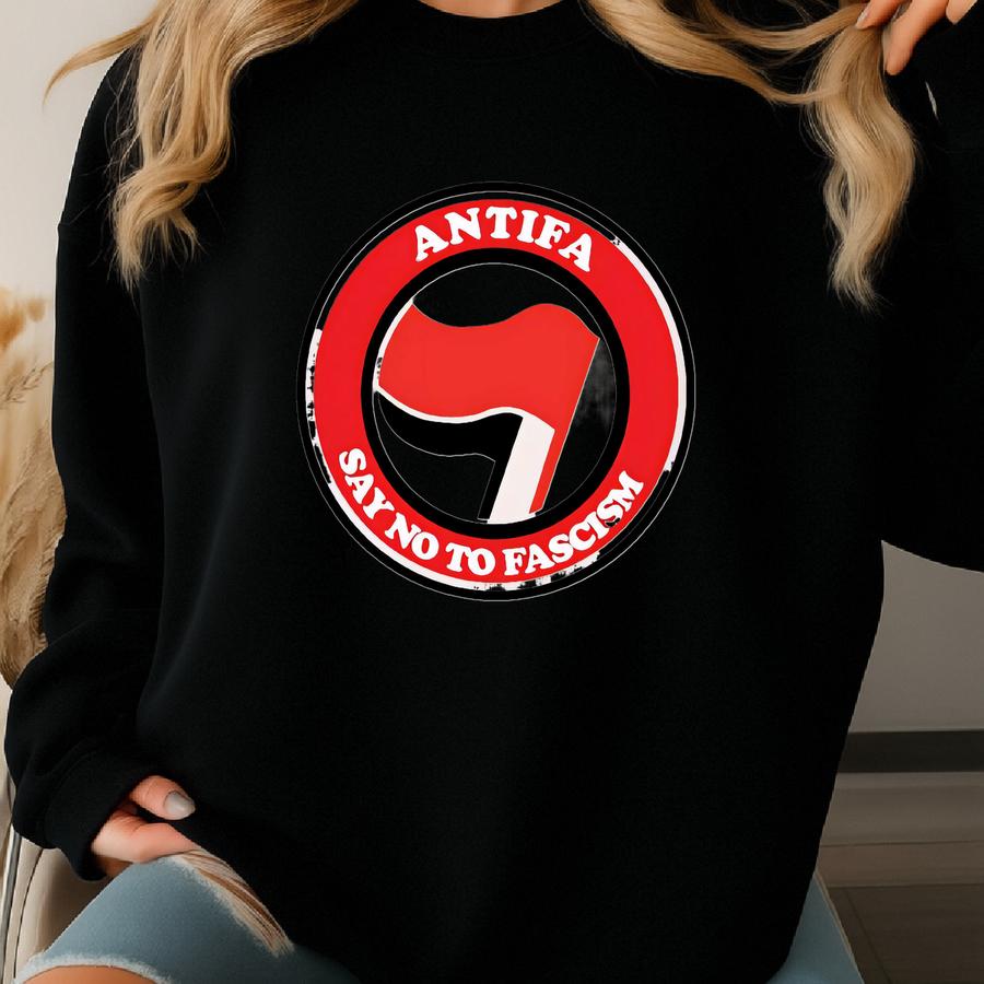 Unisex Antifa T Shirt, Soviet Style Propaganda Graphic Tee, Retro Ussr Anti-fascist Design Sweatshirt, Bold Rebellion For Activists Allies Sweatshirt