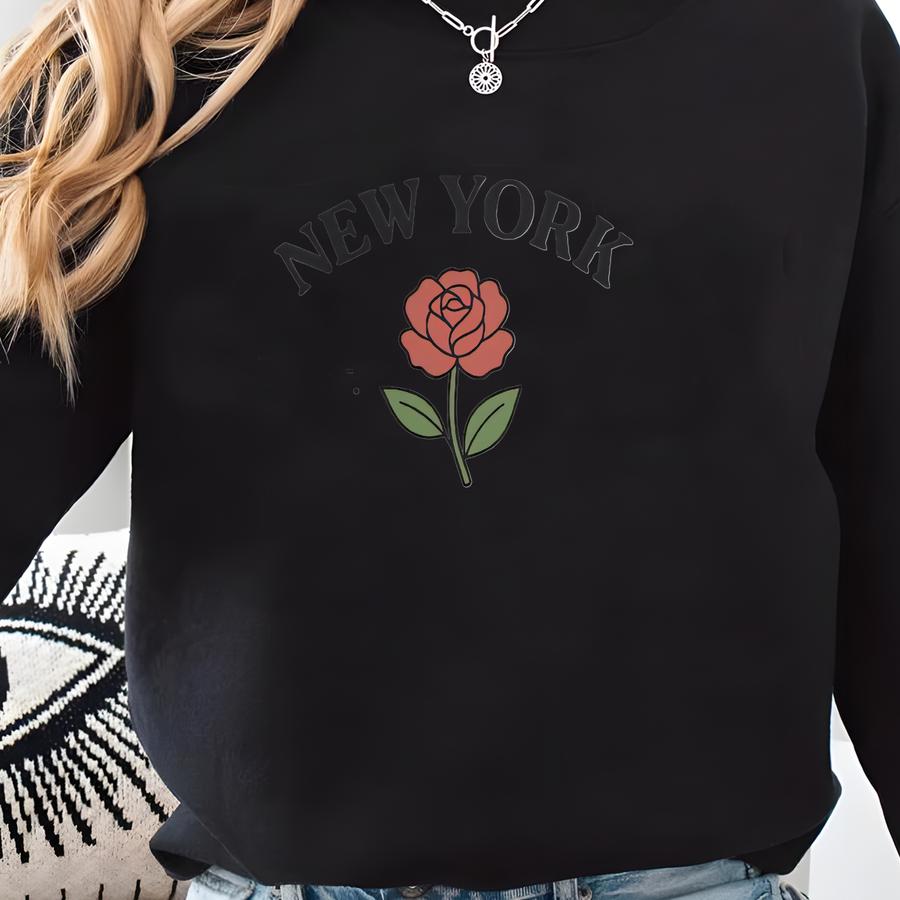 New York State Rose Shirt | Empire State Graphic Tee | Ny State Flower Rose Design | Vintage New York Shirt | Nyc Gift Shirt Sweatshirt