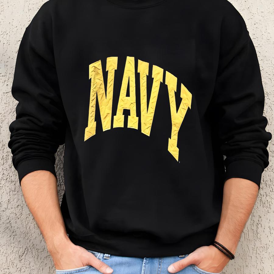 Vintage 90s Navy Midshipmen University Crewneck Sweatshirt Large Sweatshirt