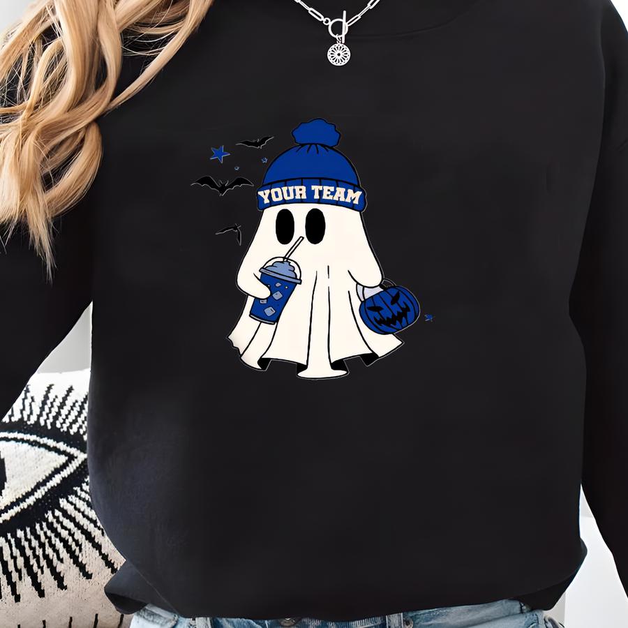 Custom Football Shirt, Game Day Ghost Shirt, Ghost Sweatshirt, Game Day Sweatshirt, Ghost Football Sweatshirt, Halloween Football Tee Sweatshirt