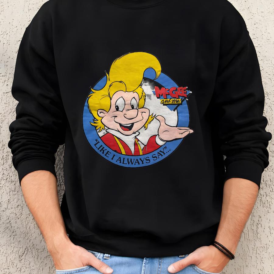Vintage 90s Mcgee And Me! Cartoon Sweatshirt - Youth Large/xl Or Adult Small Sweatshirt
