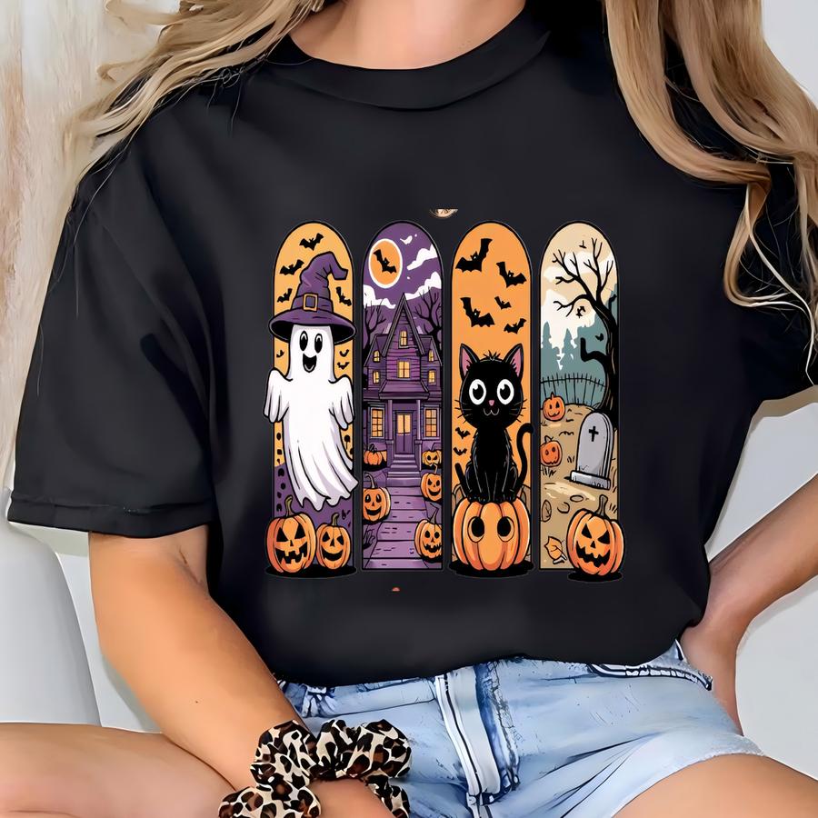 Spooky Season Shirt, Cute Halloween Graphic Tee, Fall Ghost Hoodie For Women, Autumn Vibes Shirt, Halloween Gift Idea Top T-shirt Spooky Season Shirt, Cute Halloween Graphic Tee, Fall Ghost Hoodie For Women, Autumn Vibes Shirt, Halloween Gift Idea Top T-shirt