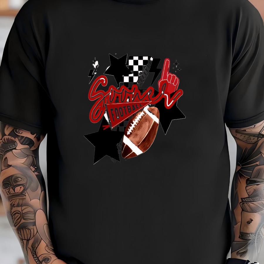 Ou Sooners Football Unisex Gildan Long Sve Football Tee, Casual Sports Shirt, Game Day Apparel, Gift For Sports Fans, T-shirt