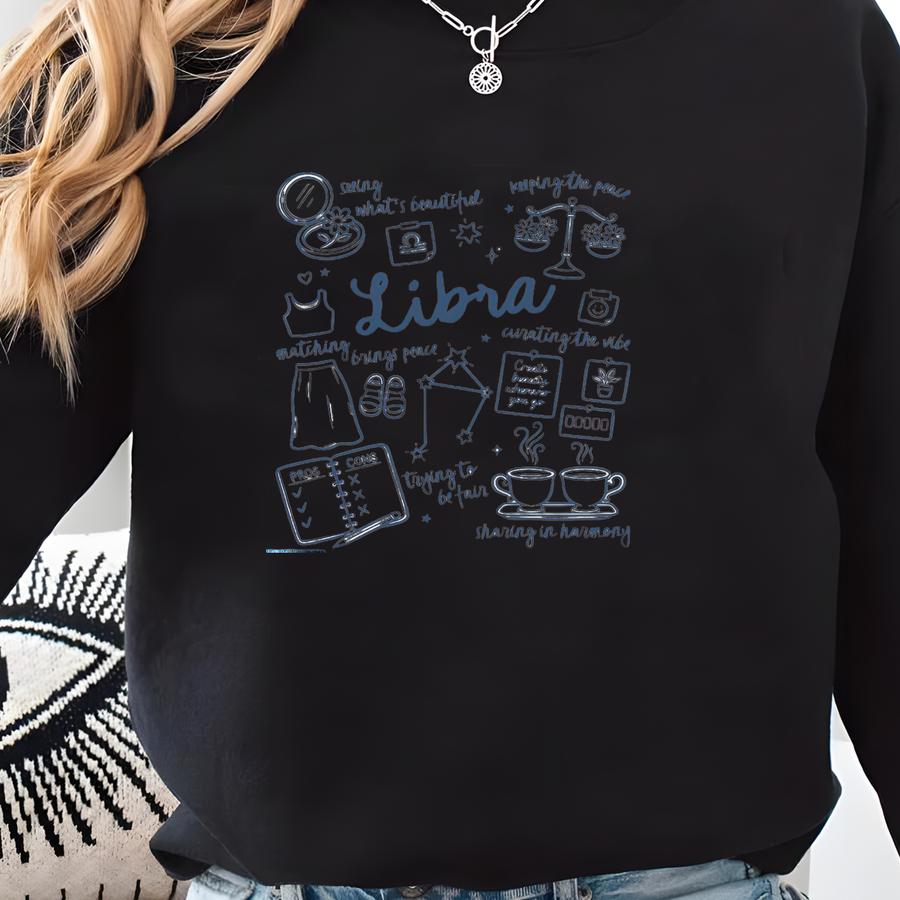 Libra Zodiac Sign Shirt, Horoscope Gift For Her, Birthday Gift For Libra Woman, Astrology Lover Shirt, Zodiac Libra Shirt Sweatshirt