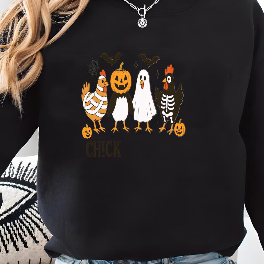 Chick Or Treat Shirt: Funny Chicken Fall Gift Sweatshirt