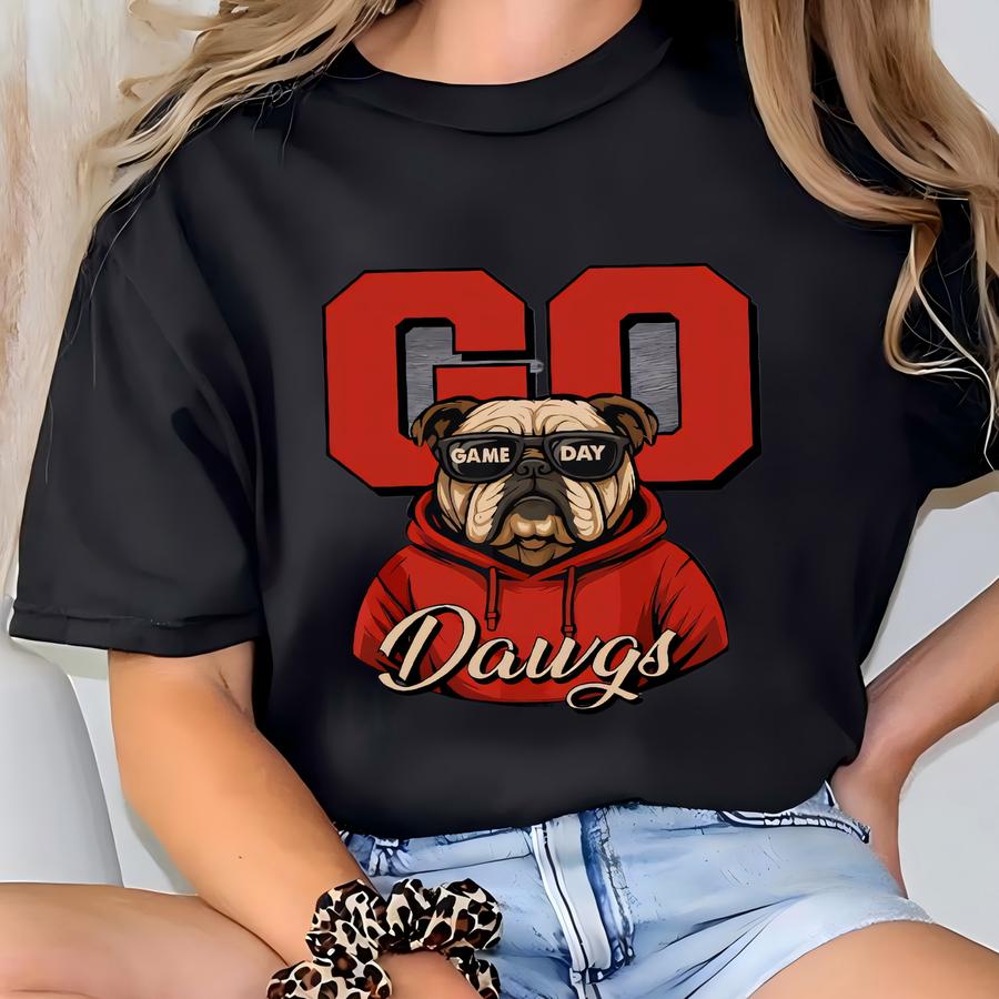 Go Dawgs Bulldog Shirt: Game Day Mascot Style For Men, Women, And Kids T-shirt