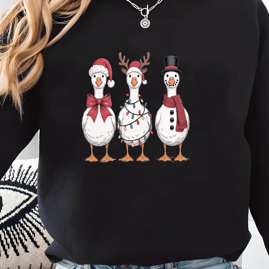 Hilarious Christmas Goose Tee: Festive Farm Animal Pun Shirt For Holiday Enthusiasts Sweatshirt