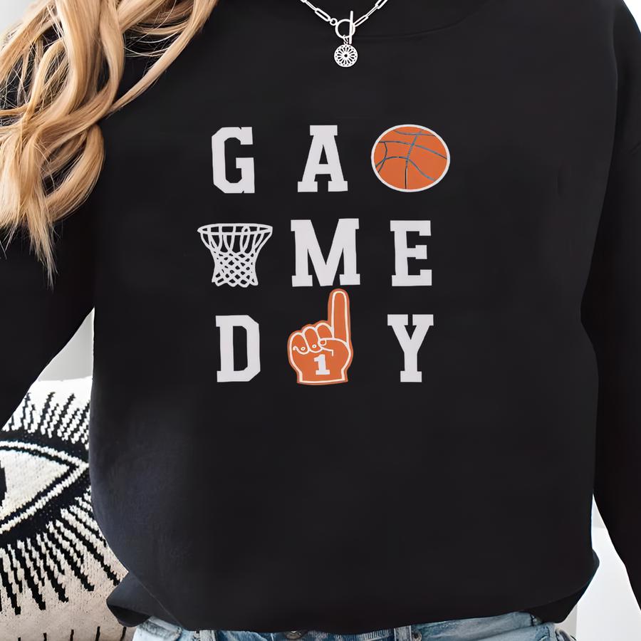 Basketball Mom Game Day Tee: Sporty Fan Spirit Outfit For School Team Support - Cute Vibes Design Sweatshirt