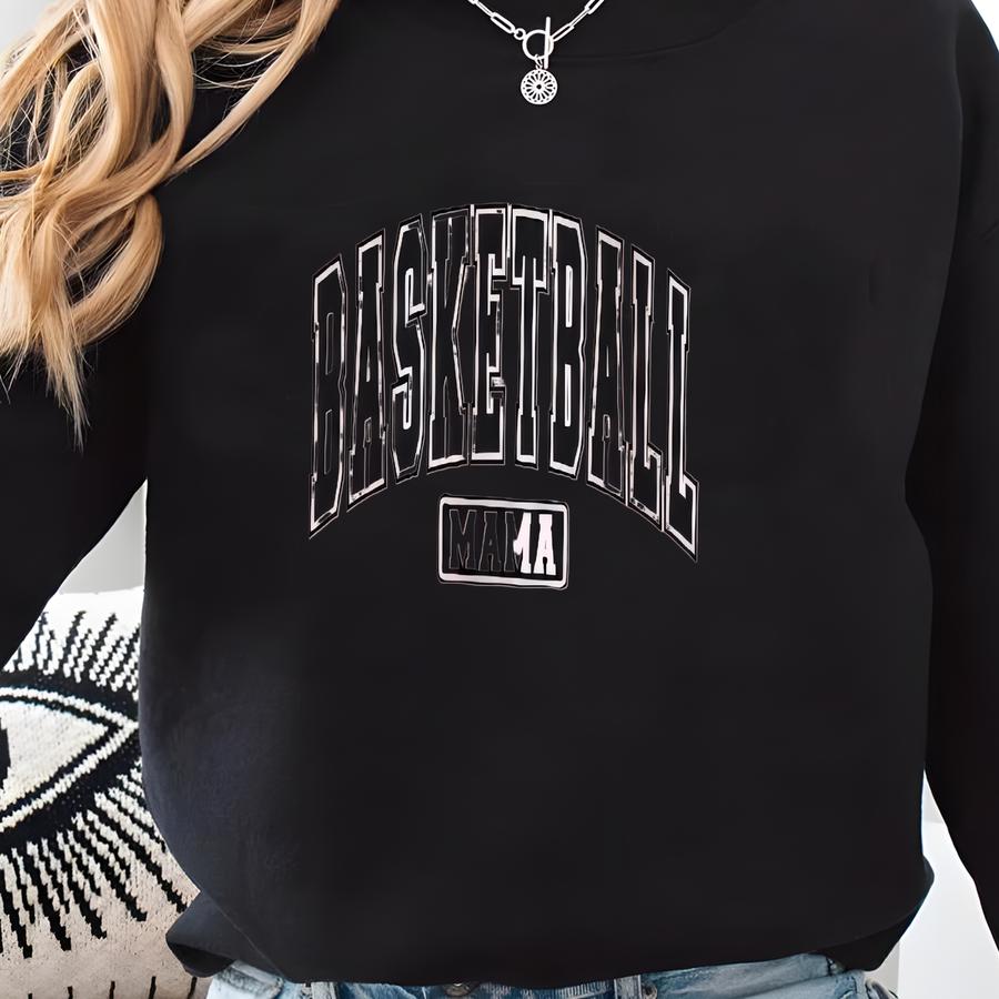 Proud Basketball Mom Game Day Shirt | Athletic Sports Fan Graphic Tee | Varsity Team Support Outfit Sweatshirt