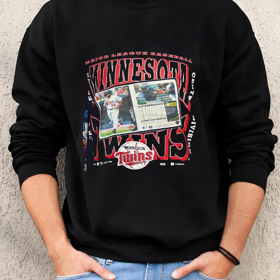 Vintage 90s Minnesota Twins Kirby Puckett Upper Deck T Shirt Baseball Sz Large Sweatshirt