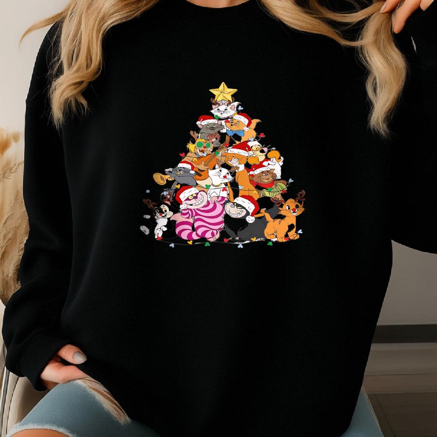 The Aristocats Meowy Christmas Sweatshirt, 's Merry Xmas Shirt, Vacation Trip Gift Sweatshirt
