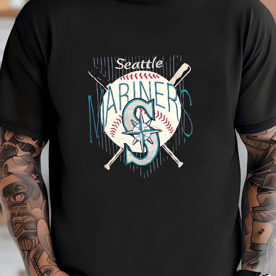 Vintage 1990s Apparel #1 Seattle Mariners Mlb Baseball Button Up Bomber Jacket (size Adult Xl) T-shirt