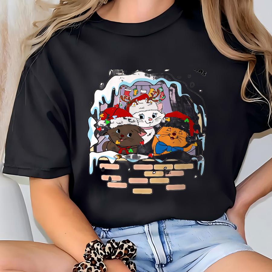 2 Sided Everybody Loves Christmas Shirts, Marie Toulouse Berlioz Christmas Sweatshirt, Aristocats Christmas Shirt T-shirt