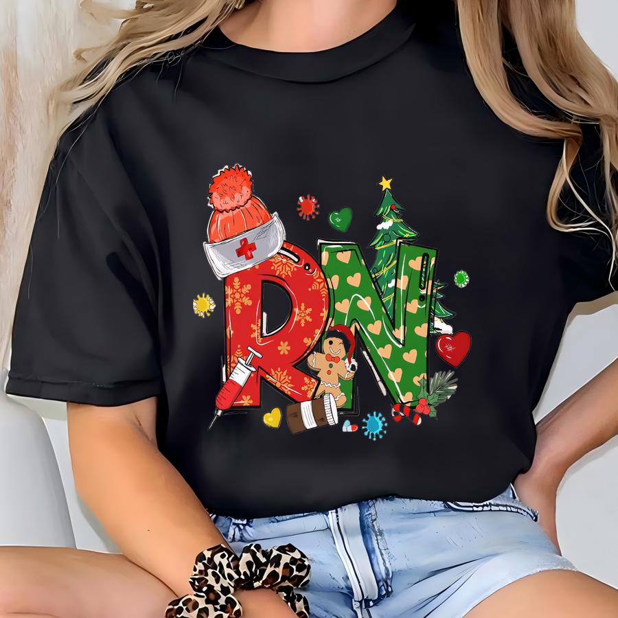 Christmas Rn Sweatshirt, Registered Nurse Holiday Shirt, Rn Festive Tee, Registered Nurse Christmas Shirt, Rn Shirt,healthcare Christmas Tee T-shirt