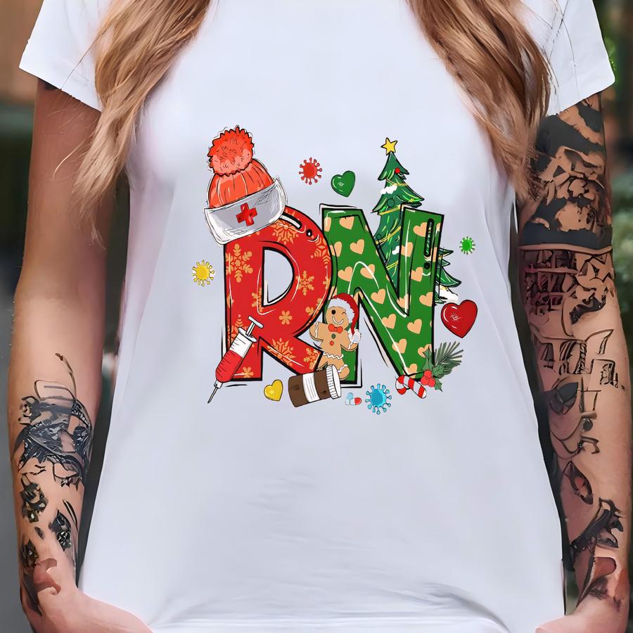 Christmas Rn Sweatshirt, Registered Nurse Holiday Shirt, Rn Festive Tee, Registered Nurse Christmas Shirt, Rn Shirt,healthcare Christmas Tee T-shirt