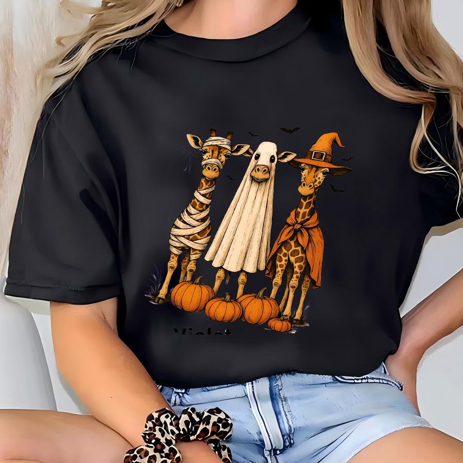 Boo Giraffe Halloween Shirt - Fall Tee T-shirt