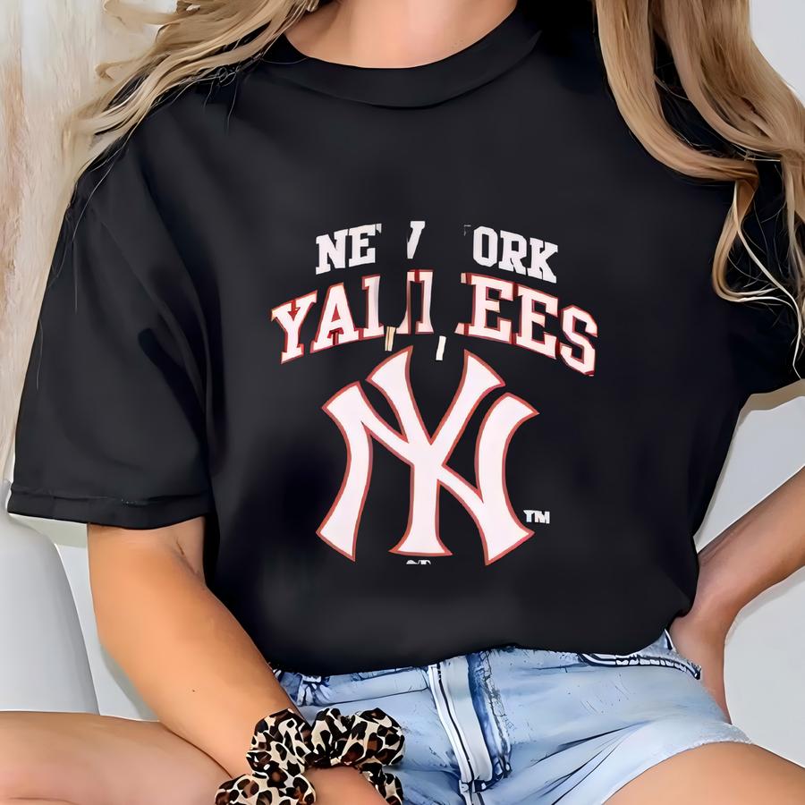 Vintage New York Mlb Hoodie Sweatshirt Medium Ny Spell Out Printed Logo Sweater Ny American Baseball Jumper Size M T-shirt