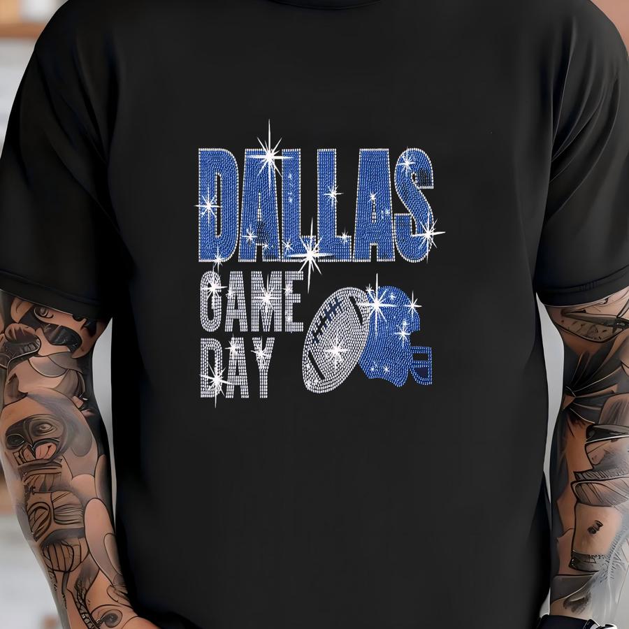 Rhinestone Football Shirt: Sparkling Game Day Tee T-shirt
