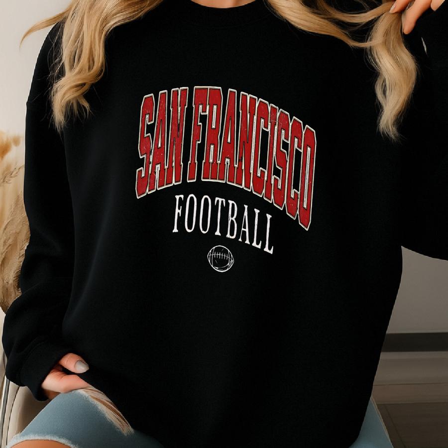 Vintage San Francisco Football T-shirt, Retro San Francisco Football Shirt, Mens Womens San Fran Football Hoodie Sweatshirt
