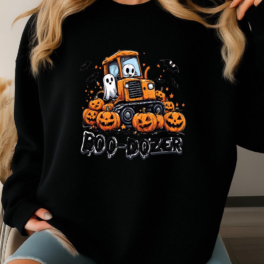 ® ® Halloween Construction Shirt For Kids | Boo-dozer Toddler Shirt | Cute Bulldozer Halloween Shirt For Boys Sweatshirt