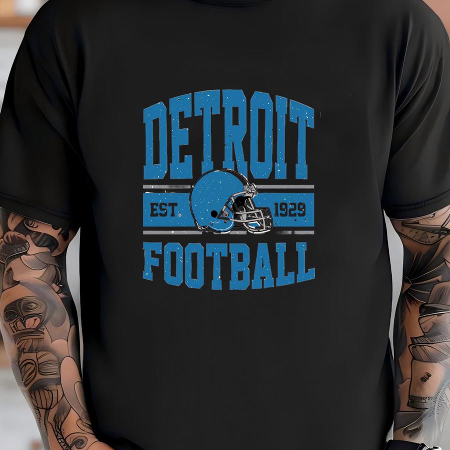 Vintage Detroit Football Unisex Sweatshirt, Detroit Football Tee, Football Shirt, Detroit Sweater, Sunday Football Gift, Mascot Game Day Tee T-shirt