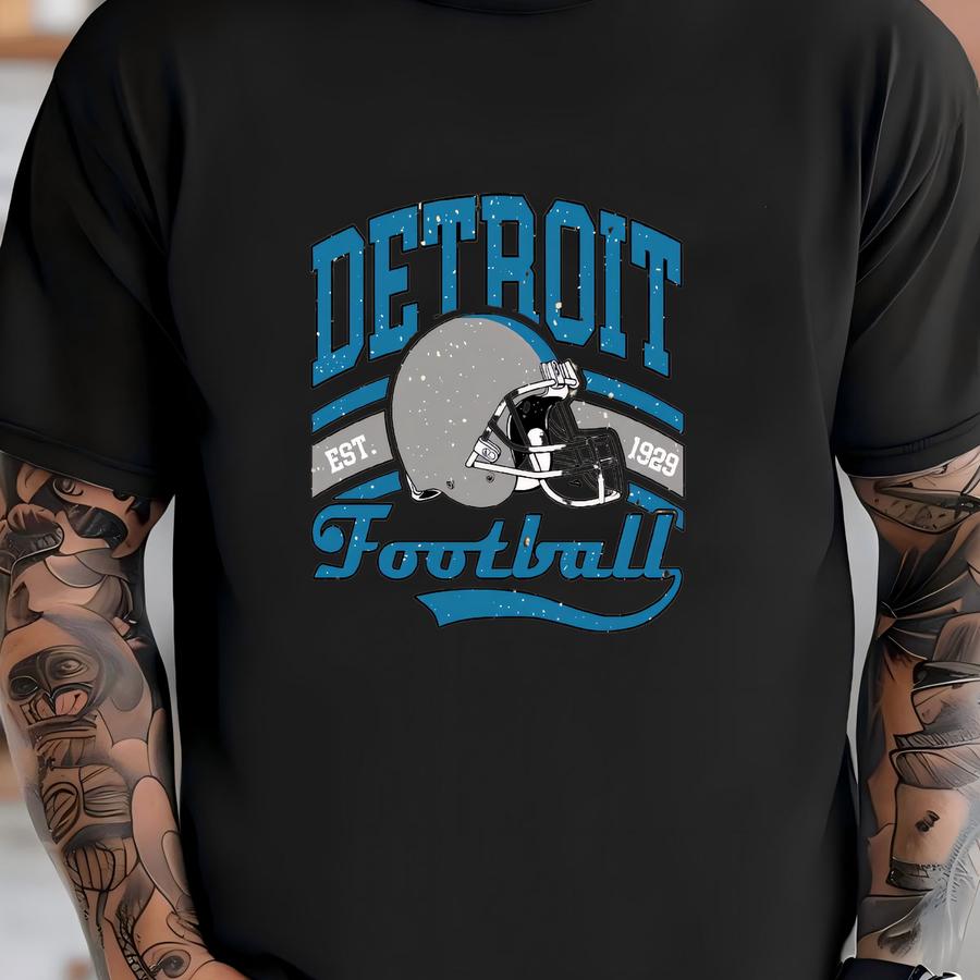 Vintage Style Detroit Football Sweatshirt, Detroit Football Tee, Football Fan, Detroit Fan Gift, Sunday Football Gift, Mascot Game Day Tee T-shirt