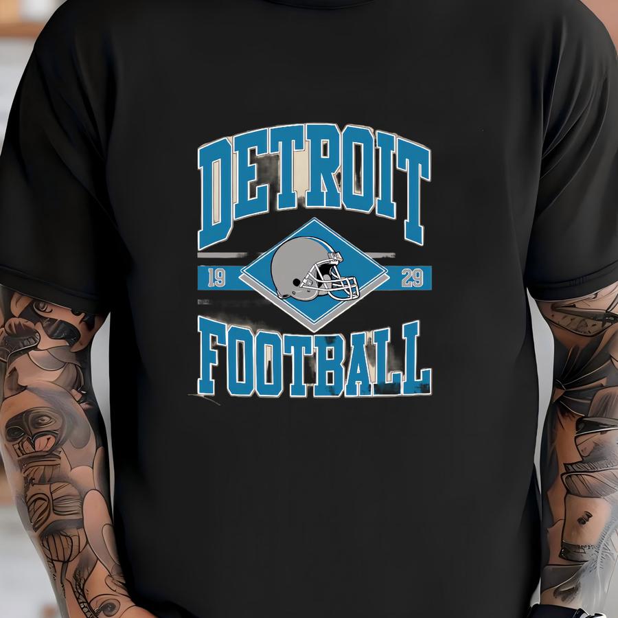 Vintage Style Detroit Football Unisex Sweatshirt, Detroit Football Fan, Detroit Fan Gift, Sunday Football Gift, Mascot Game Day Tee T-shirt