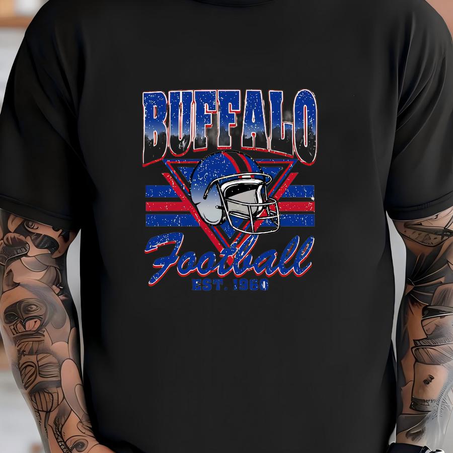 Vintage Buffalo Football Unisex Sweatshirt, Game Day Kids Shirt, Buffalo Football Fan Gift, Sunday Football Gift, Mascot Game Day Tee T-shirt