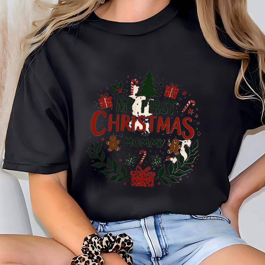 My First Christmas Shirt, First Christmas Family Matching Shirt, Custom Family Christmas Tee, Baby Christmas Shirt, Family Holiday Shirts T-shirt