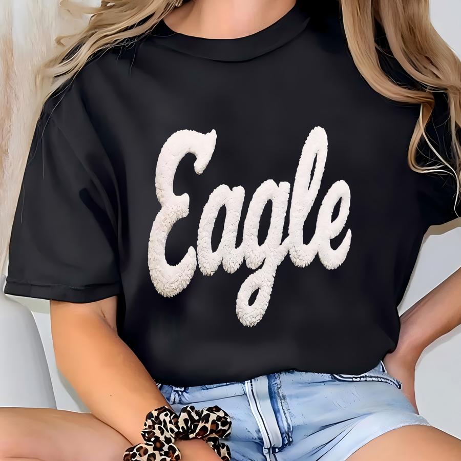 Customized Chenille Yarn Sweatshirt, Chenille Game Day Fuzzy Letter, Chenille Patch Sports Team Sweatshirt T-shirt