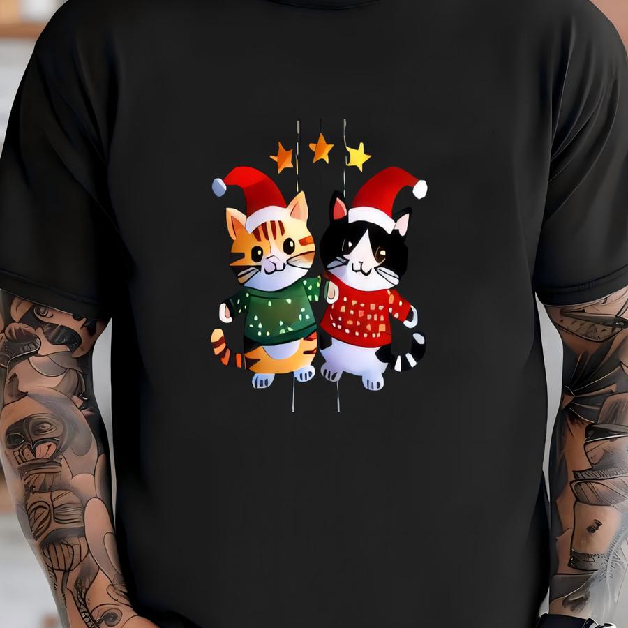 Cat Mesh Hat For Christmas, Cute Holiday Cats Cap Gift, Cap For Fan T-shirt