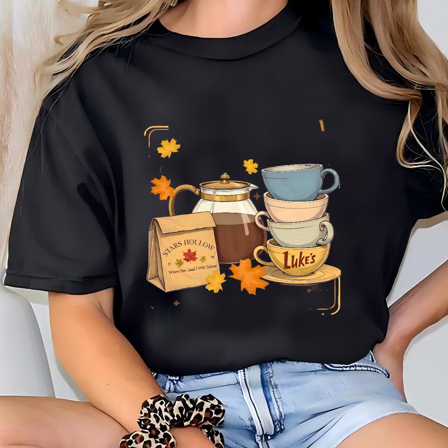 Stars Hollow Connecticut Sweatshirt, Coffee At Lukes Hoodie, Cozy Autumn Festival Sweater, Best Coffee In Connecticut, Tv Show Autumn Gift. T-shirt