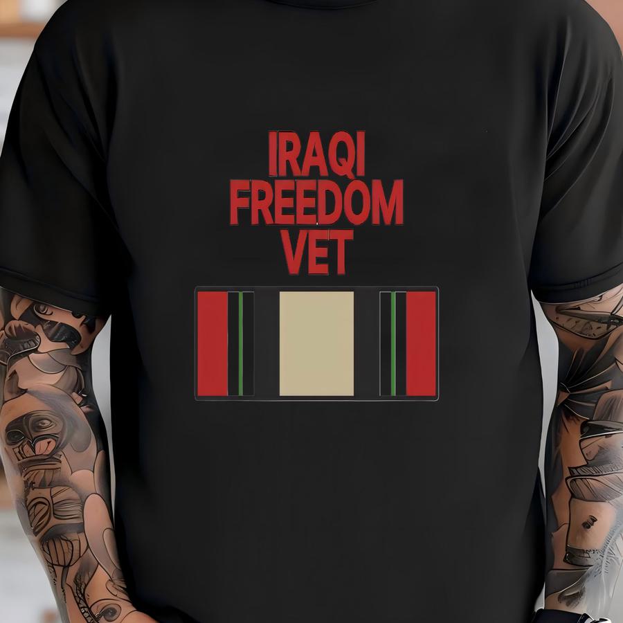 Iraqi Freedom Vet Garden Banner, Patriotic Yard Decor, Veteran Memorial Flag, Military Tribute Sign, Outdoor House Decoration T-shirt